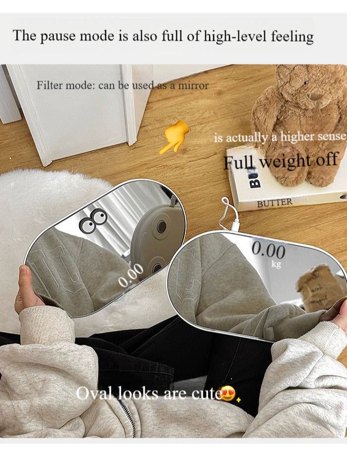 LED Mirror Electronic Scale, 0.2~180kg, LED Invisible Screen, USB Rechargeable（1-pcs) - Image 2