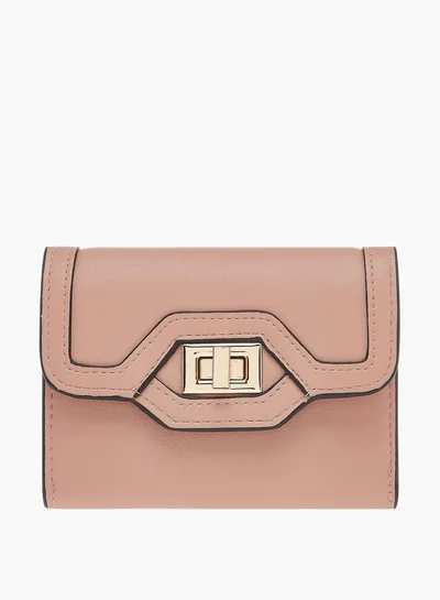 Celeste Womens Solid Bi-Fold Wallet With Lock Clasp Closure