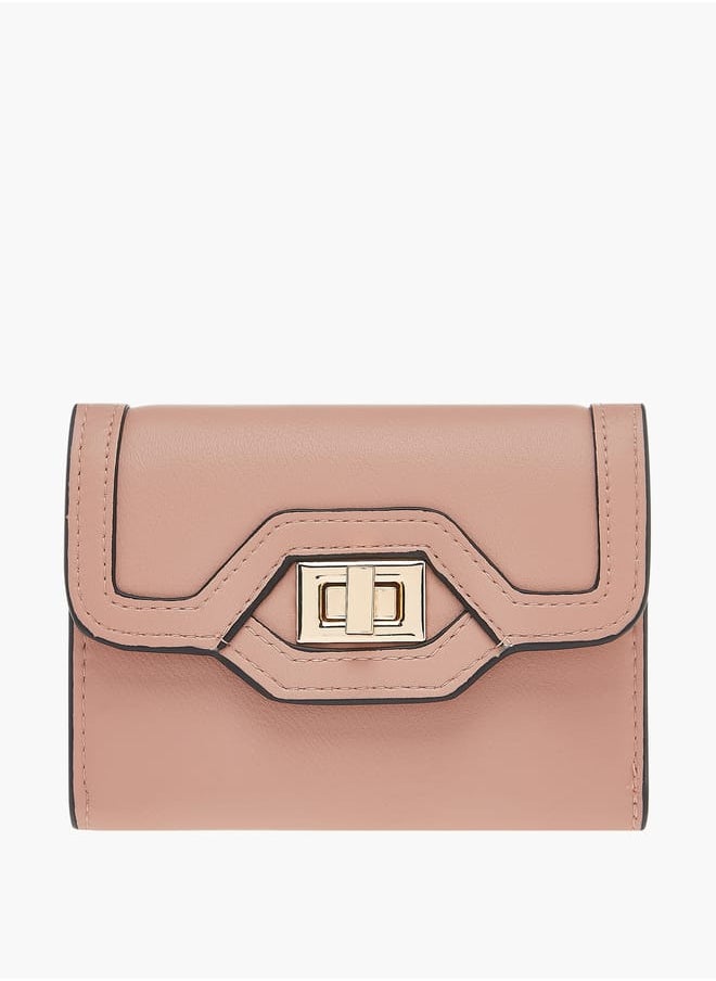 Celeste Womens Solid Bi-Fold Wallet With Lock Clasp Closure  - Image 1