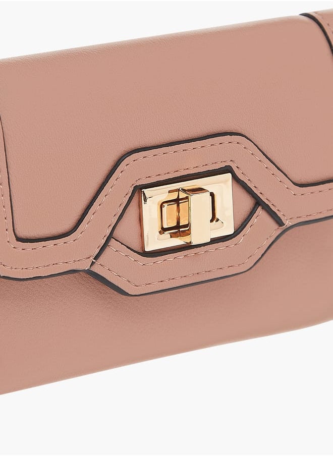 Celeste Womens Solid Bi-Fold Wallet With Lock Clasp Closure  - Image 3