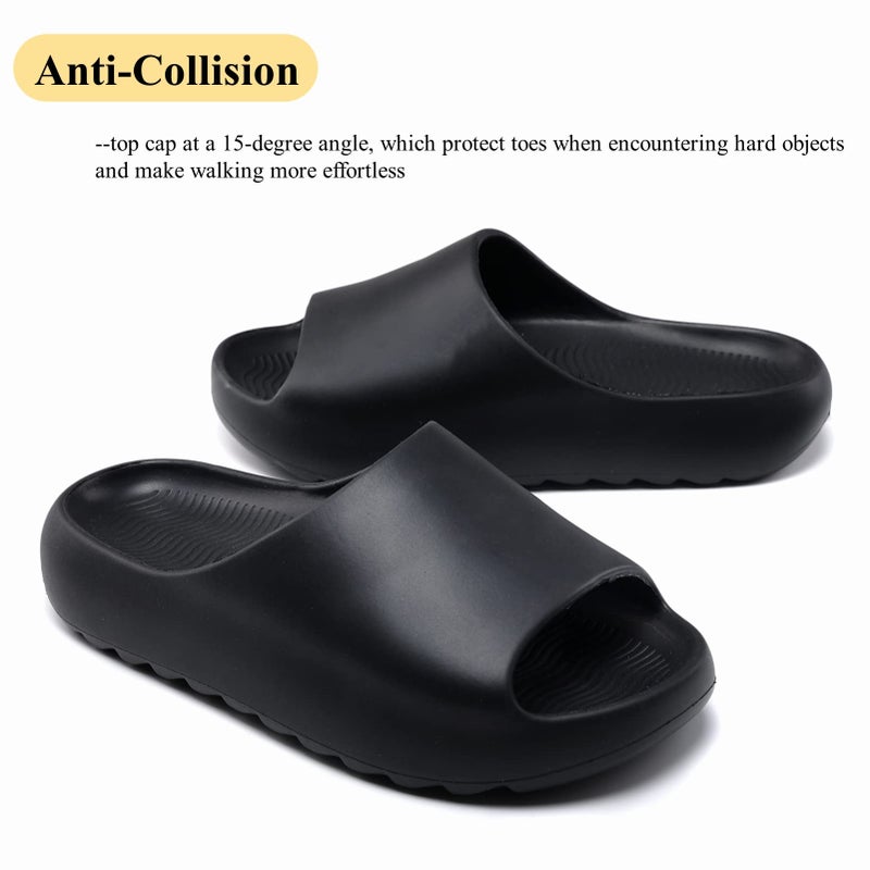 Cushioned Non-Slip Waterproof EVA Slides for Women Men and Kids, Soft Thick Sole Shower Sandals - Image 3