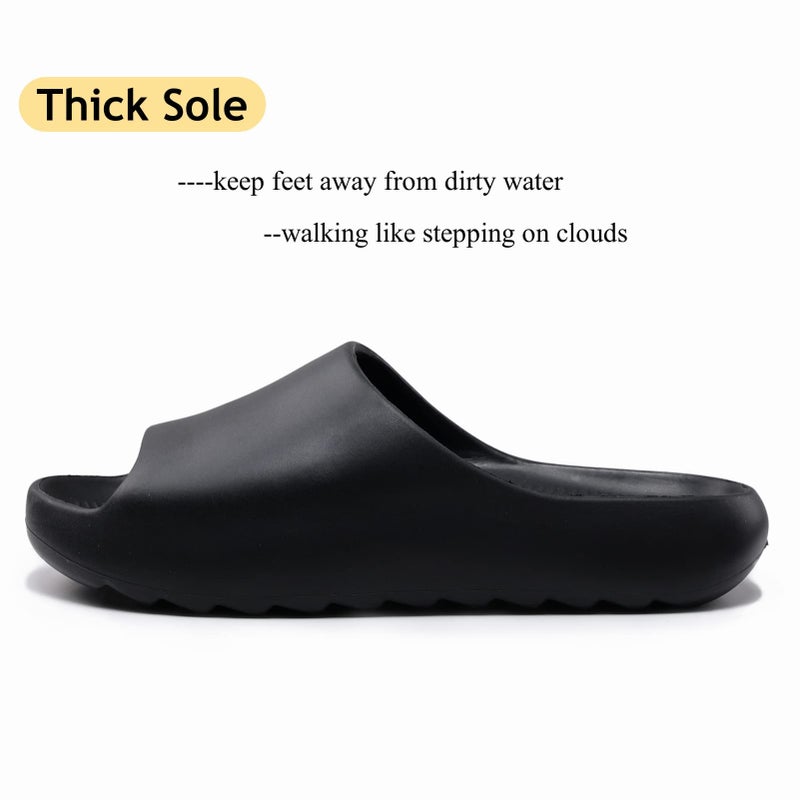 Cushioned Non-Slip Waterproof EVA Slides for Women Men and Kids, Soft Thick Sole Shower Sandals - Image 2