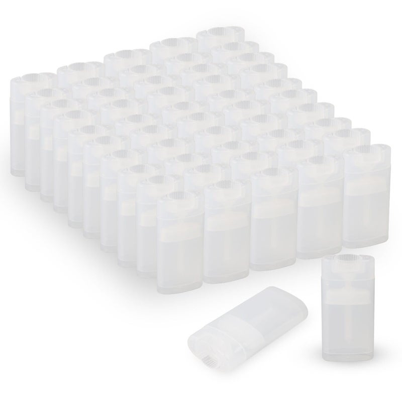 Xiboya textile 100PCS 15ML Transparent Empty Oval Deodorant Lip Lipstick Balm Tubes Containers for DIY Homemade Crayon Chapstick Holder