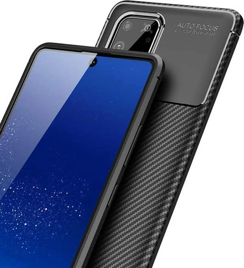 CoverZone Samsung Galaxy S10 Lite Case Carbon Deluxe TPU Silicone Dlx Brown