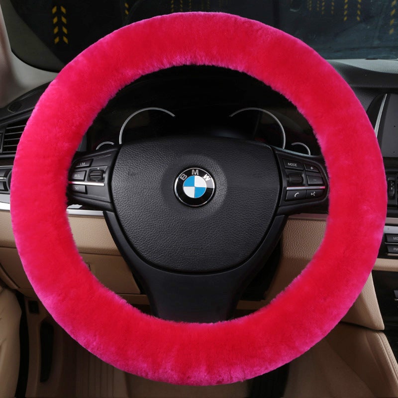 Generic Winter Short Wool Steering Wheel Cover Mint Green  - Image 4