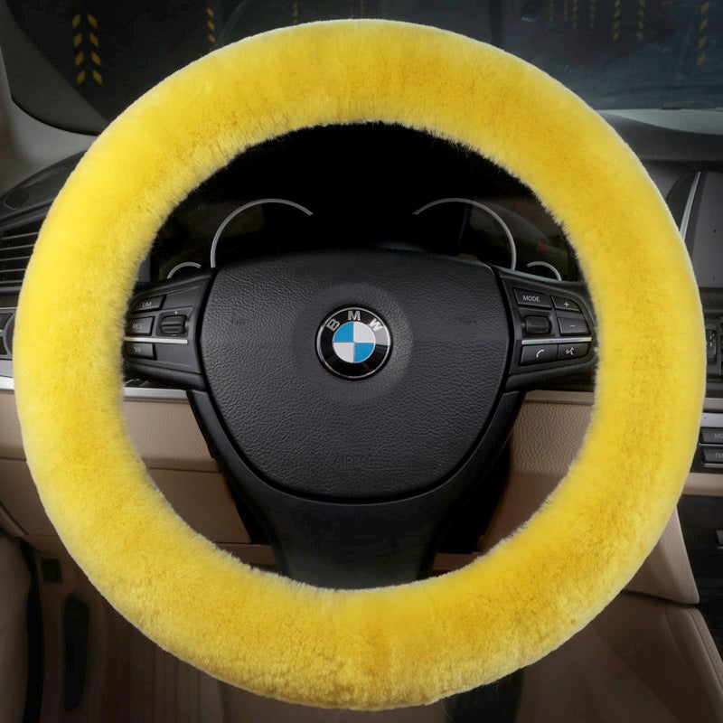 Generic Winter Short Wool Steering Wheel Cover Mint Green  - Image 5