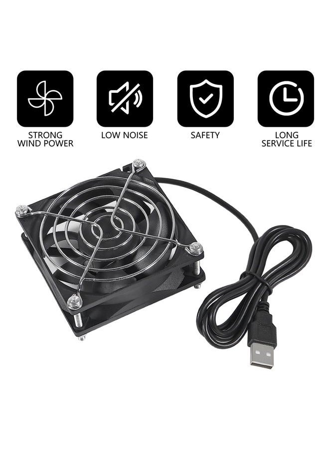 SHUTAO 4Pcs USB Fan DC 5V 8025 80MM Cooling Fan 80x80x25mm USB Cooling Fan Comptuter Case CPU Cooling Fan Laptop with Metal Grill - Image 4