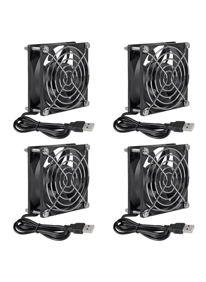 SHUTAO 4Pcs USB Fan DC 5V 8025 80MM Cooling Fan 80x80x25mm USB Cooling Fan Comptuter Case CPU Cooling Fan Laptop with Metal Grill - Image 1