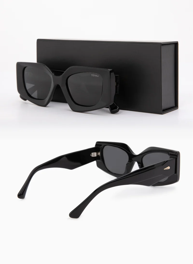 flâneur Flaneur Polarized Sunglasses - Cats Eye Big Frame Glasses, UV Protection Shades, Trendy Eyewear for Women & Men, Scratch-Resistant, Designer Accessories, Stylish Goggles with Polarized Lens