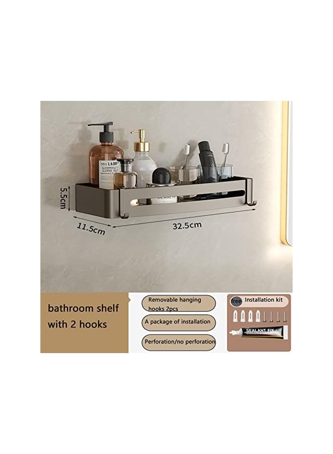 vesus Bathroom Shelves Wall Mounted Shower Caddy Rustproof Shower Rustproof Titanium Alloy Shower Organizer Racks for Bathroom Kitchen (Small)  - Image 2