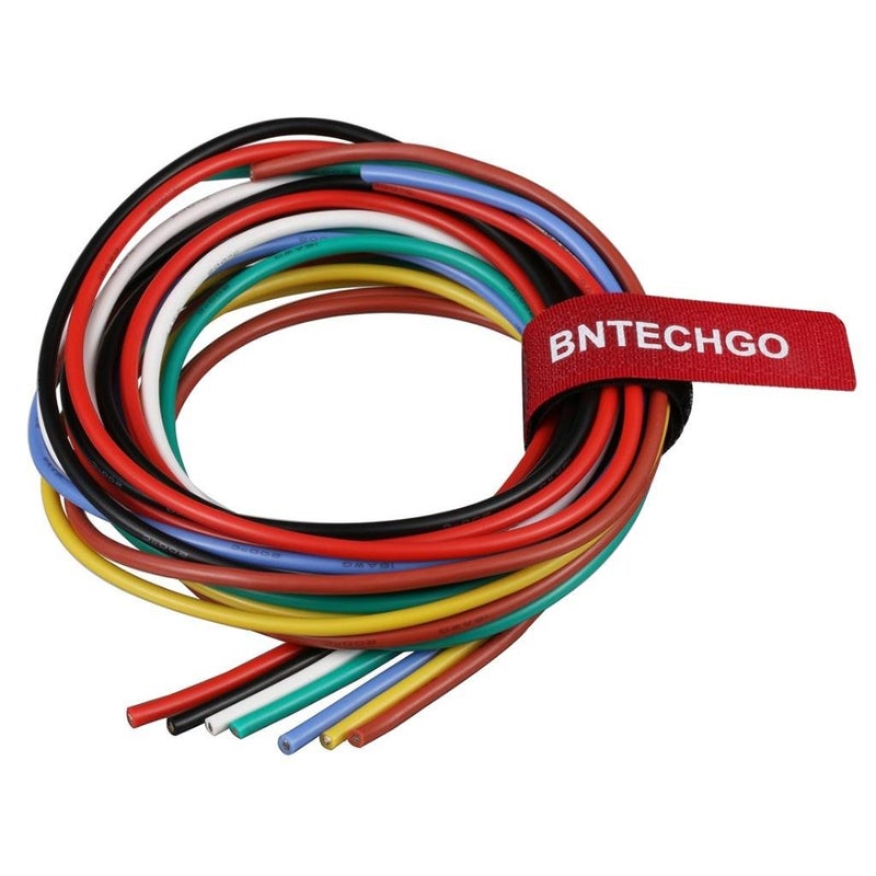BNTECHGO 16 Gauge Silicone Wire Kit 7 Color Each 3 ft Flexible 16 AWG Stranded Tinned Copper Wire