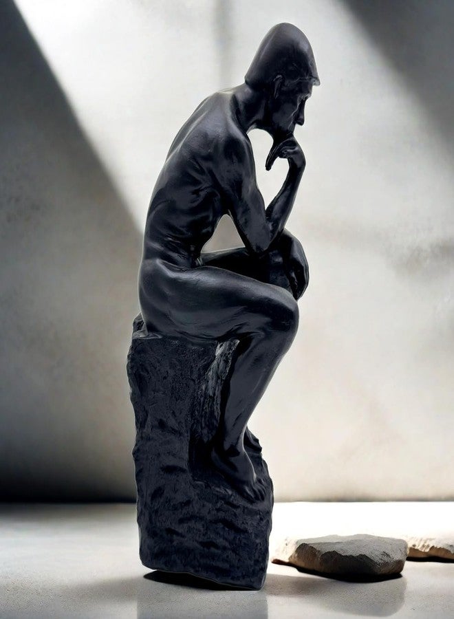 SHTWX Resin The Thinker Thinking Man Statue Sculpture Frgurine Gift for Home Office Living Room Desktop Display Decorative Decoration (Black) - Image 2