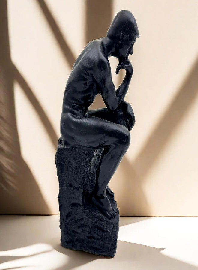 SHTWX Resin The Thinker Thinking Man Statue Sculpture Frgurine Gift for Home Office Living Room Desktop Display Decorative Decoration (Black) - Image 5