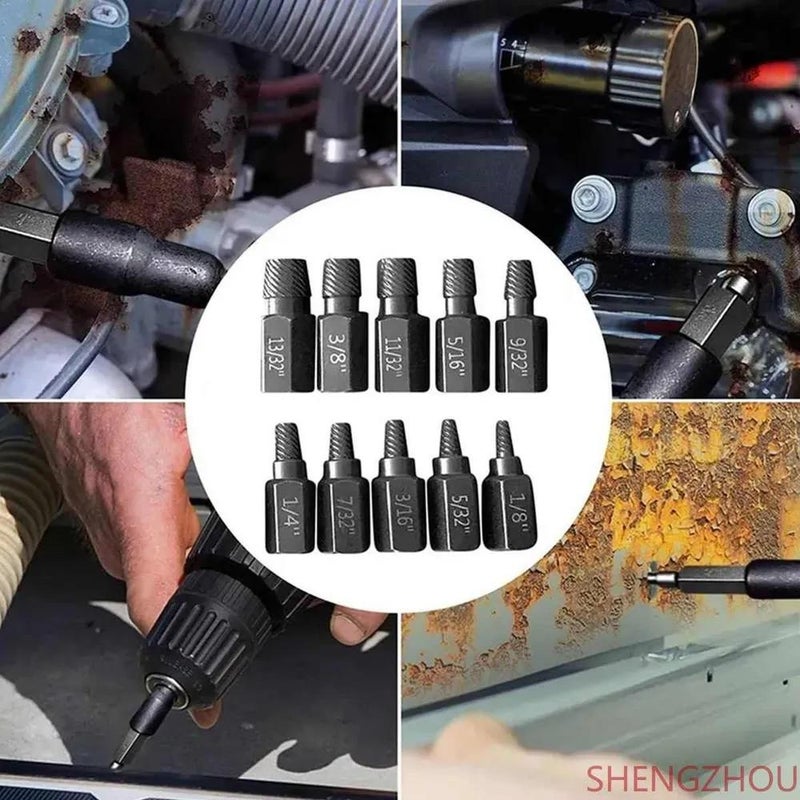 Heavy Duty Screw and Bolt Extractor Set - 10 Piece Kit for Removing Broken Screws, Bolts, Studs, Fittings - Image 5