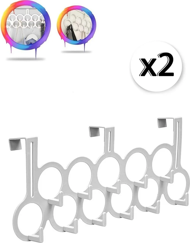Masho Trend 2 Pieces White Gondola Door Hanger - Multi-Purpose Door Hanger