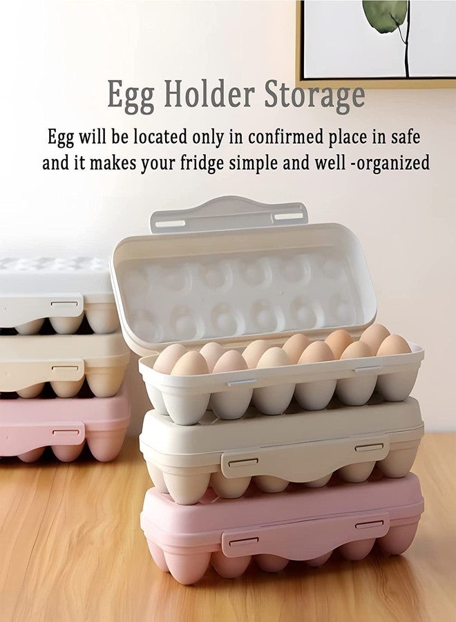 DIKSUL Egg Storage Box, Stackable Egg Container for Fridge with 18 Grids, Shockproof Egg Carrier Holder Egg House, Egg Tray, Egg Basket Organiser for Kitchen - Image 4