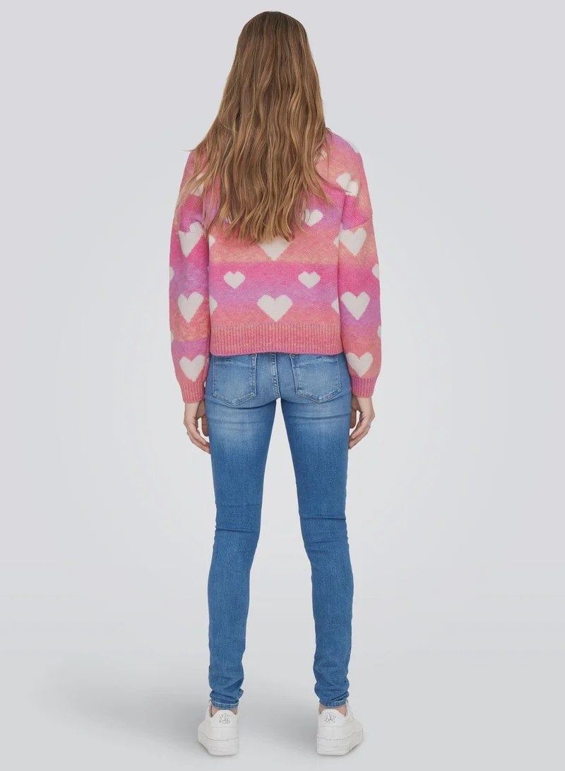 ONLY Heart Printed Sweater