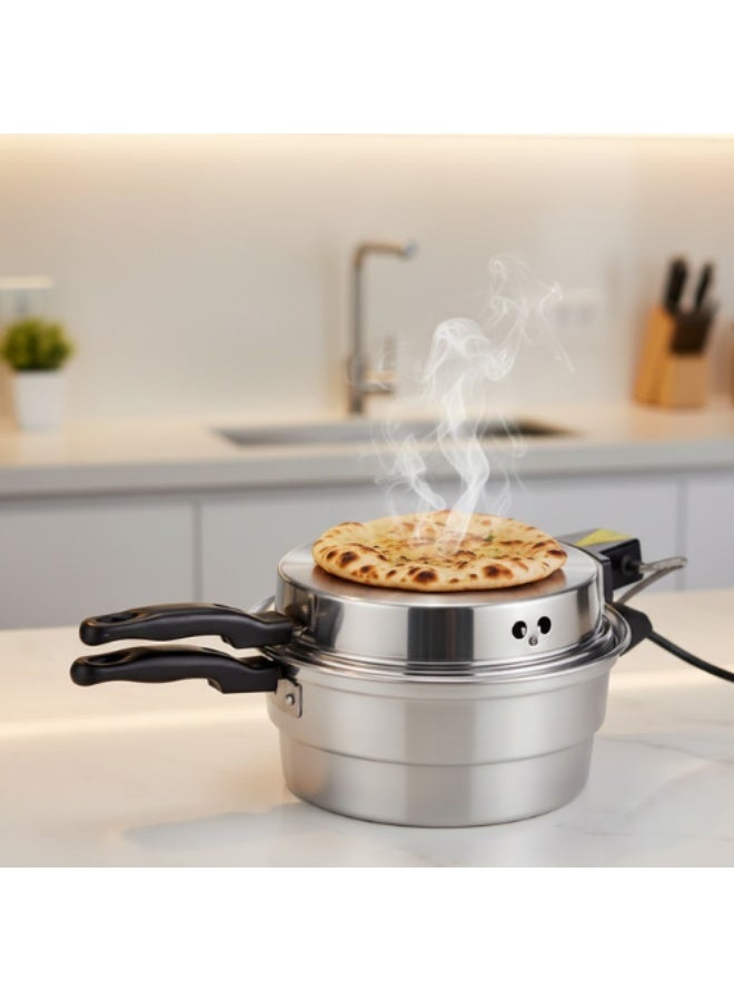 AMM 28cm Mini Electric Khameer Bread Maker – 1000W Fast Heat, Aluminum Non-Stick Plate | Perfect for Pita, Mini Pizza & Homemade Bread - Image 1