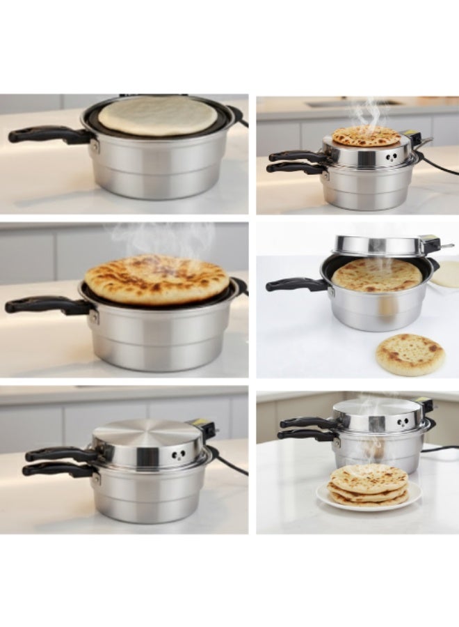 AMM 28cm Mini Electric Khameer Bread Maker – 1000W Fast Heat, Aluminum Non-Stick Plate | Perfect for Pita, Mini Pizza & Homemade Bread - Image 2