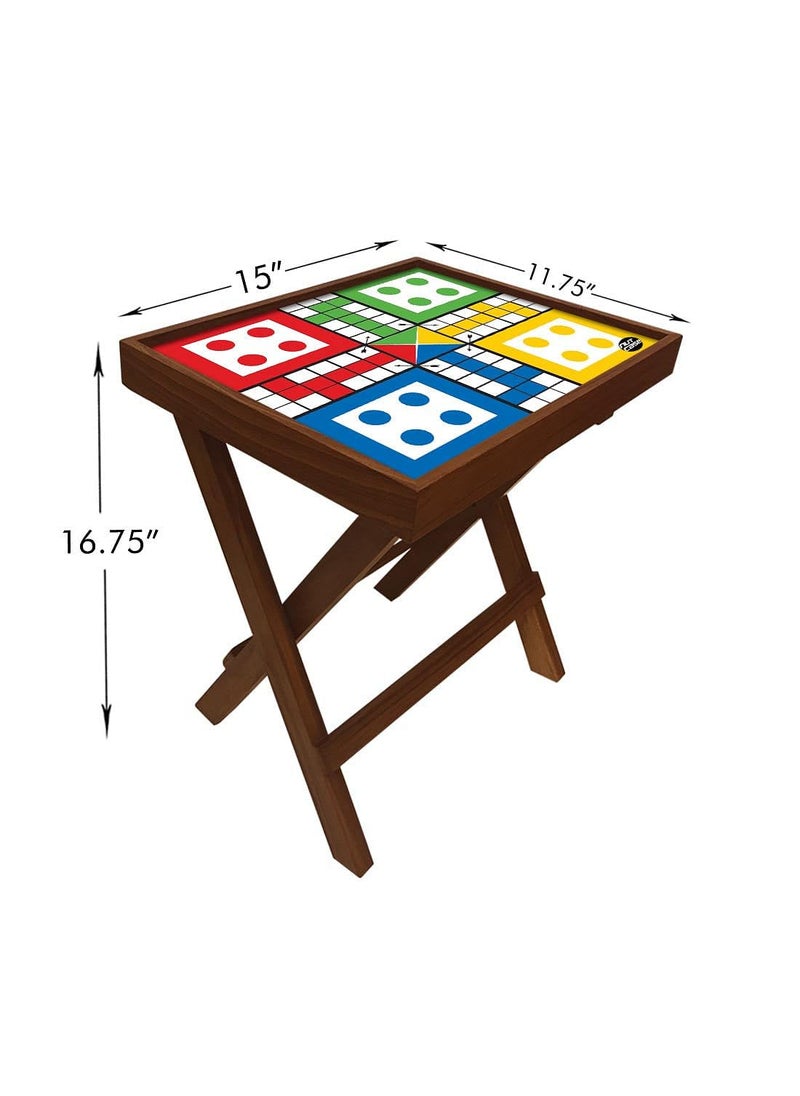 Nutcase Nutcase Ludo Table Folding Teak Wood Side Table Wooden Bedside Baby Nursery Furniture  - Image 2