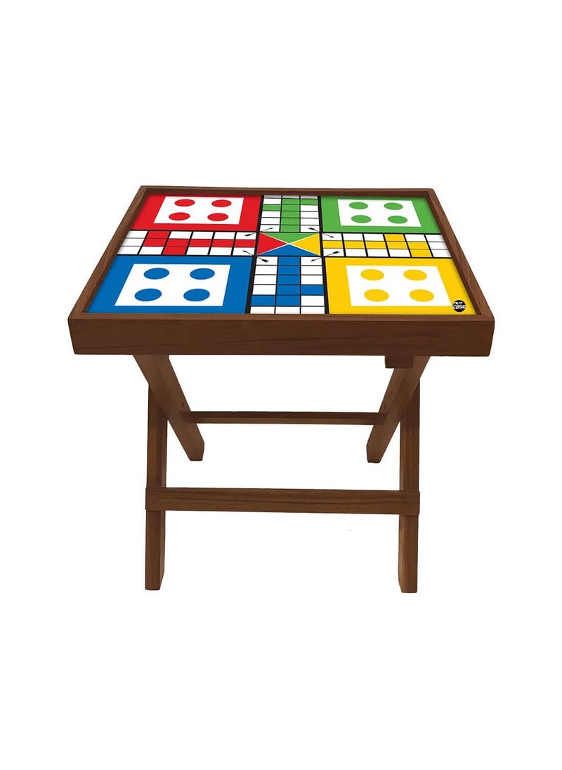 Nutcase Nutcase Ludo Table Folding Teak Wood Side Table Wooden Bedside Baby Nursery Furniture  - Image 5