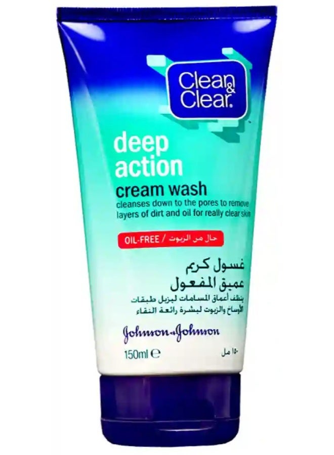 Clean & Clear Deep Action Cream Wash 150 Ml - Image 2
