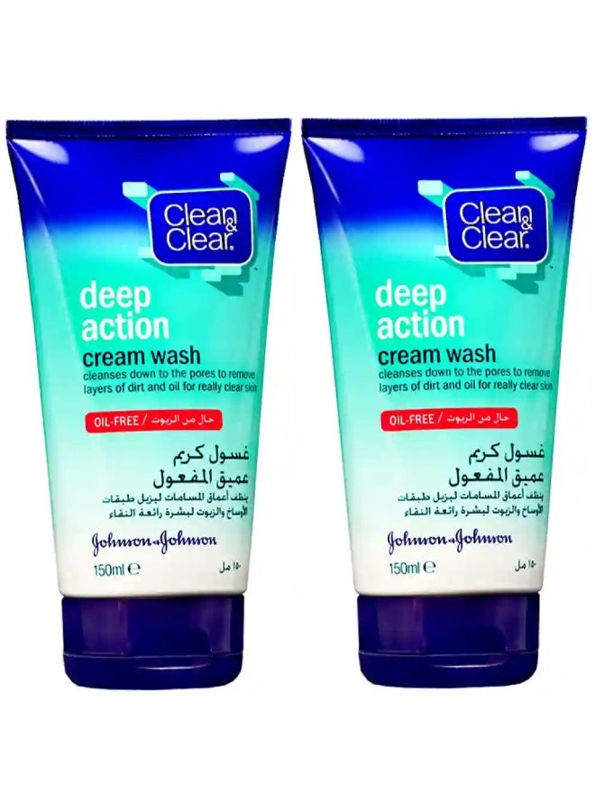 Clean & Clear Deep Action Cream Wash 150 Ml - Image 1