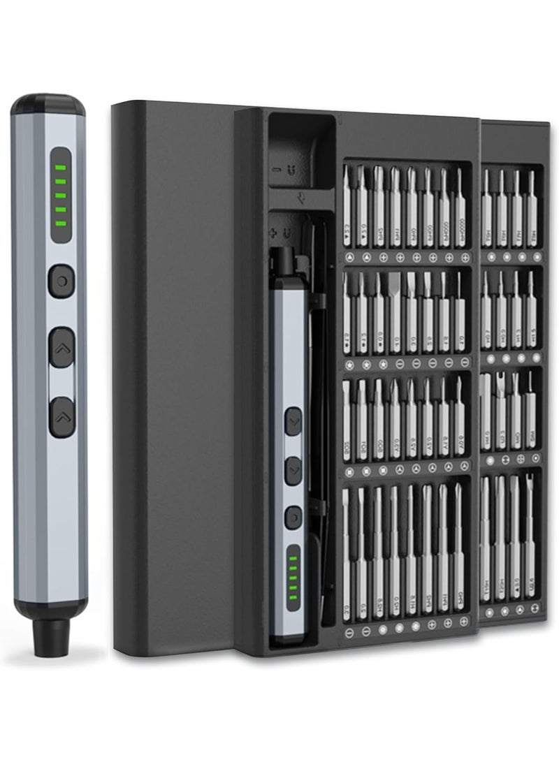 Electric Screwdriver, Power Screwdriver Set 68 in 1 Mini Cordless Screwdriver Rechargeable, 5 Torque Settings 3 LED Lights Precision Screwdriver for PC Accessories Phone Camera Laptop Gifts for Men - Image 1