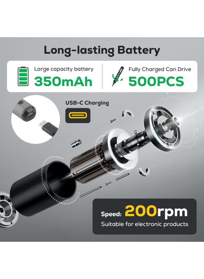 Electric Screwdriver, Power Screwdriver Set 68 in 1 Mini Cordless Screwdriver Rechargeable, 5 Torque Settings 3 LED Lights Precision Screwdriver for PC Accessories Phone Camera Laptop Gifts for Men - Image 3