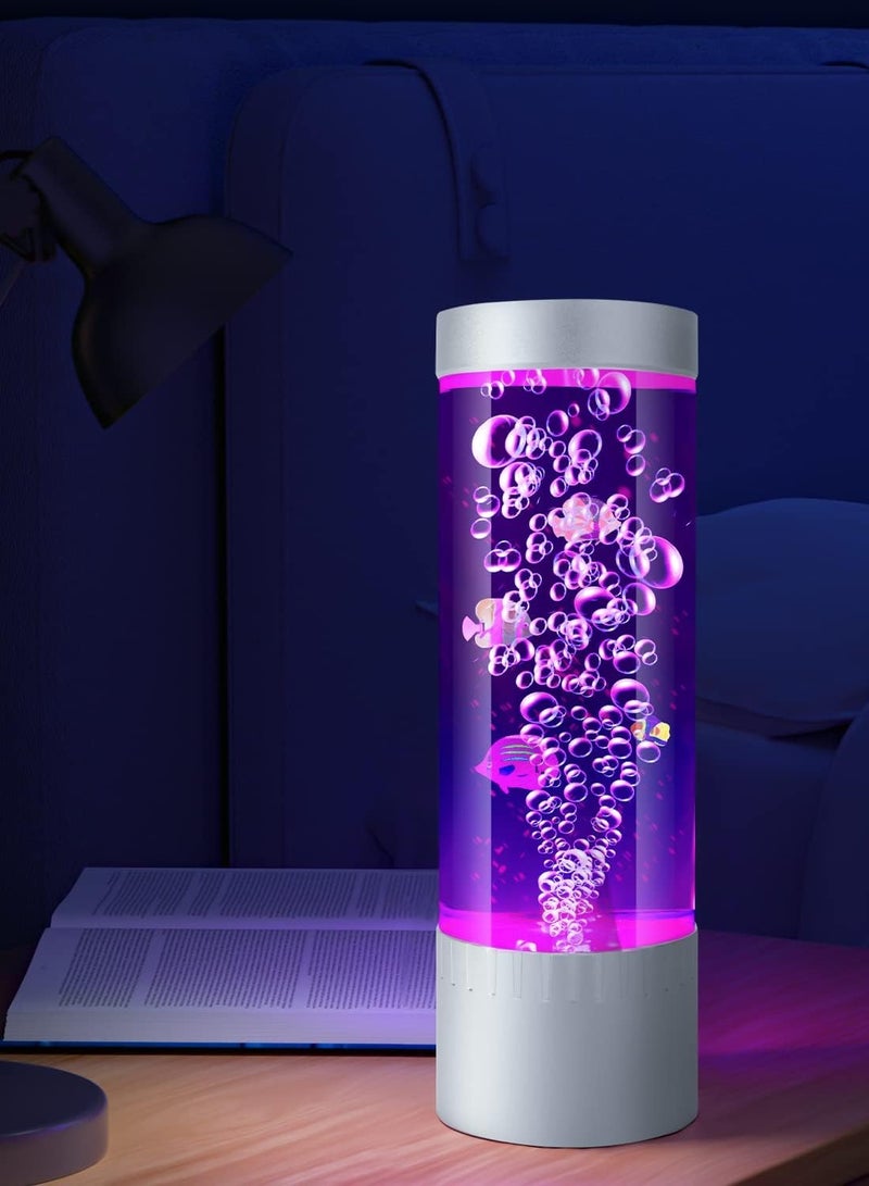 Bubble Fish Lamp Sensory Bubble Tube Lamp Artificial Fish Tank with Moving Fish to Light Up Your Life Like a Lamp - Image 2