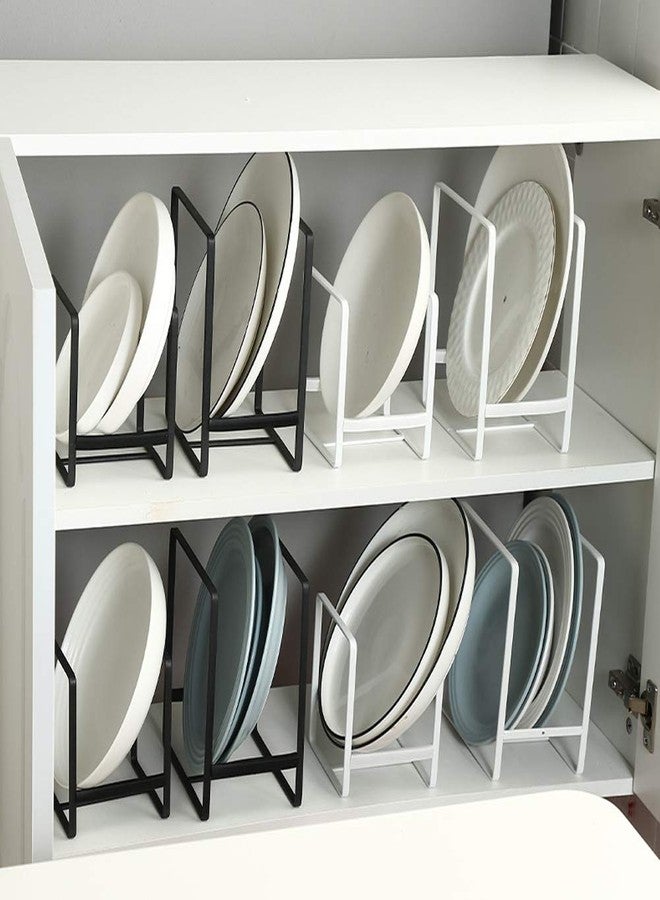 MINGFANITY 2PCS Plate Holders Organizer, Metal Dish Storage Dying Display Rack for Cabinet, Counter and Cupboard - Black - Image 5