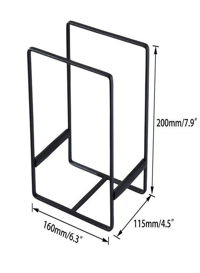 MINGFANITY 2PCS Plate Holders Organizer, Metal Dish Storage Dying Display Rack for Cabinet, Counter and Cupboard - Black - Image 2