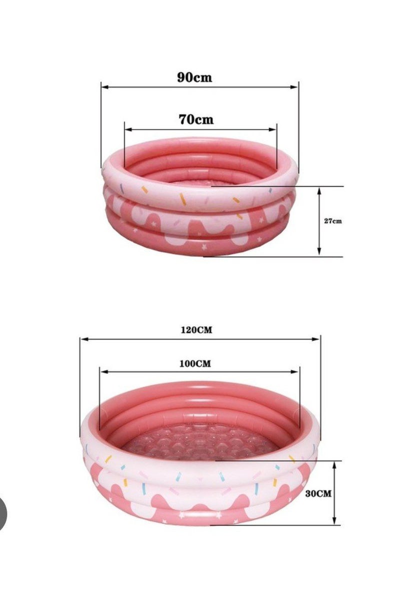 Inflatable pool for children 🎀💦  * Cute and attractive design in a cheerful pink color * Safe and comfortable thanks to the inflated base * Perfect for the garden, beach, or even indoors. Large 120 cm * Suitable for children aged 3 and up * A fun and useful option for summer entertainment ☀️👶🏻 - Image 2
