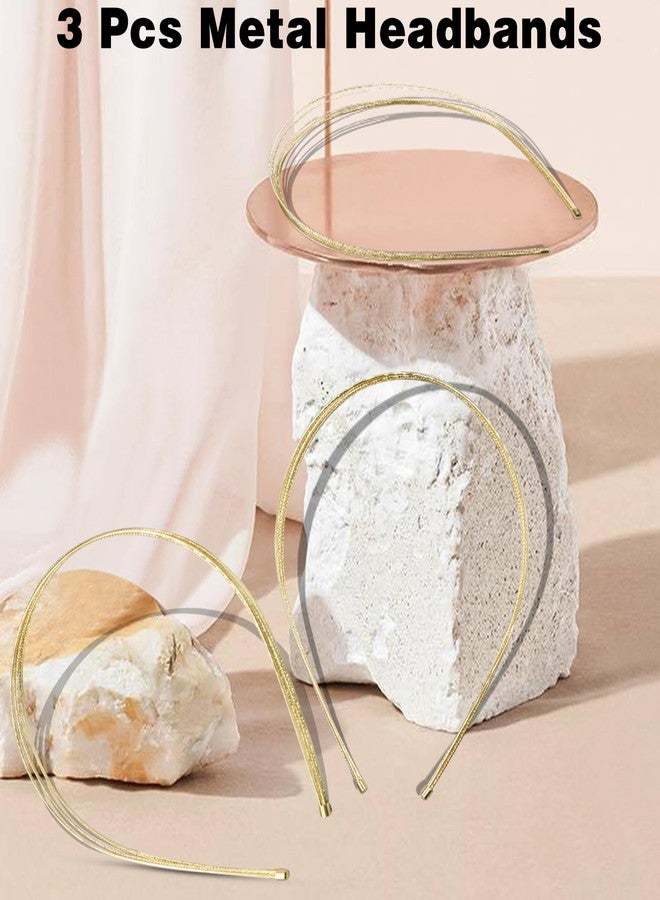 CANIPHA 3Pcs Multi-Layer Metal Headbands for Women, Goldenen Fashion Hair Accessories, Wedding Hair Hoops and Headpieces - Image 5