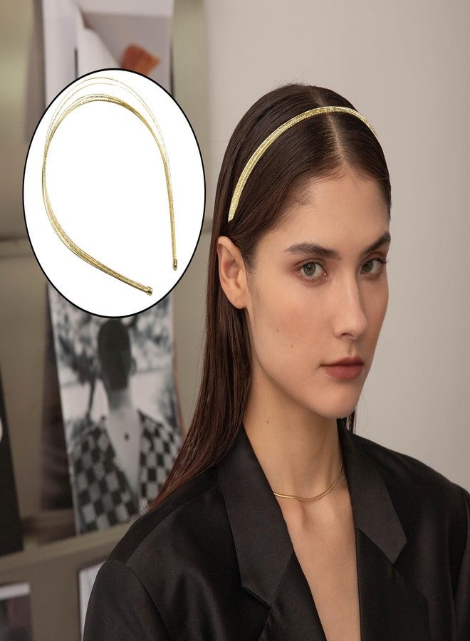 CANIPHA 3Pcs Multi-Layer Metal Headbands for Women, Goldenen Fashion Hair Accessories, Wedding Hair Hoops and Headpieces - Image 3