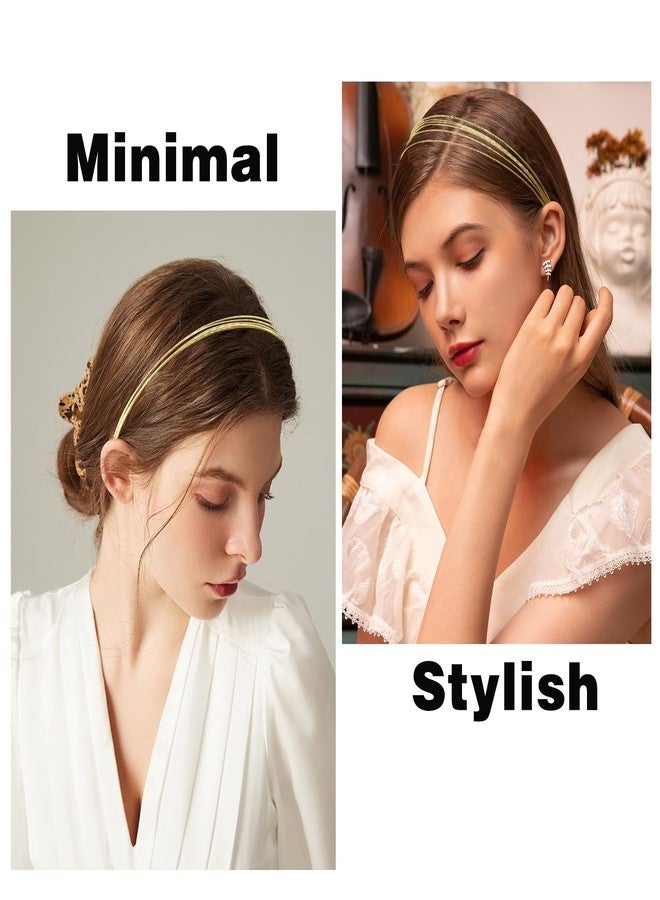 CANIPHA 3Pcs Multi-Layer Metal Headbands for Women, Goldenen Fashion Hair Accessories, Wedding Hair Hoops and Headpieces - Image 4