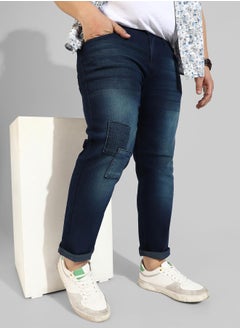 Instafab Plus Men's Classic Blue Dark-Washed Regular Fit Denim Jeans  - Image 1