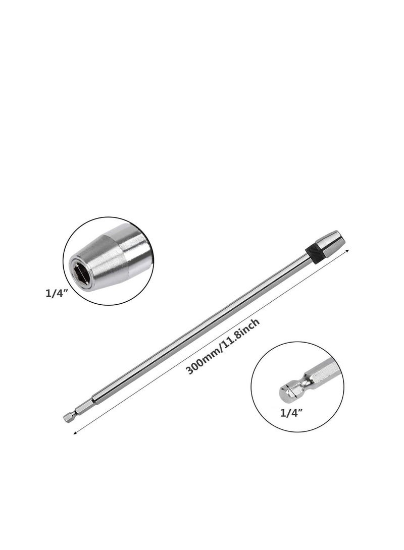 Yakumuz 12 inch Length Quick Release Screwdriver Drill Bit Holder Extension Bar, Yakumuz 1/4" Hex Shank Quick Change Extension Rod Socket for Screws Nuts Drill Hand-held Driver - Image 2