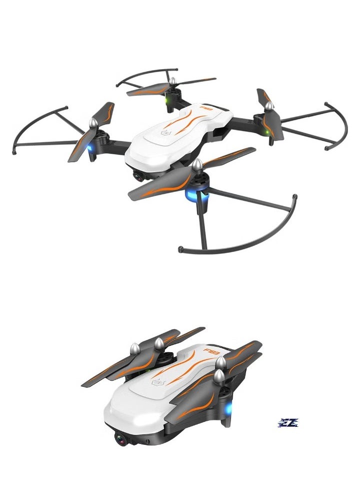 ELTRAZONE - Drone with 4K HD Camera – FPV RC Quadcopter with Altitude Hold, Headless Mode, 3D View, LED Lights, G-Sensor, 3D Flip, One Key Takeoff/Landing, APP & Voice Control, Foldable Design – White - Image 1
