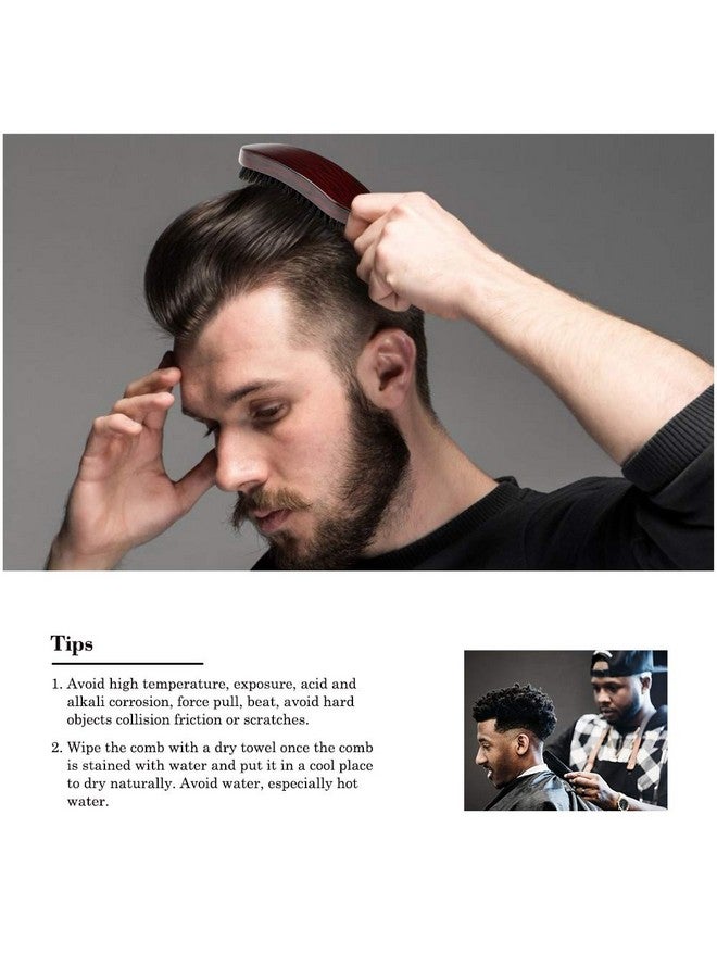 Ejoyous فرشاة شعر مموجة من شعيرات الخنزير مع مقبض من خشب الزان البني فرشاة شعر مجداف للرجال والنساء طويل قصير سميك رقيق مجعد مموج جاف أو تالف لا مزيد من الشعر 9.5 - Image 3