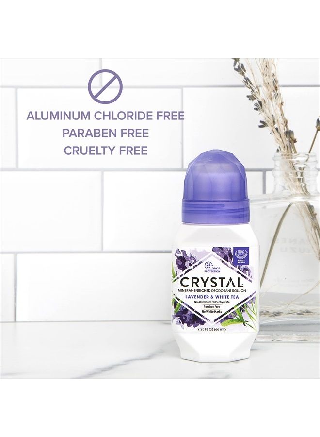 CRYSTAL Deodorant Crystal Mineral Deodorant Roll-On, Lavender & White Tea, Purple, 2.25 Fl Oz - Image 3