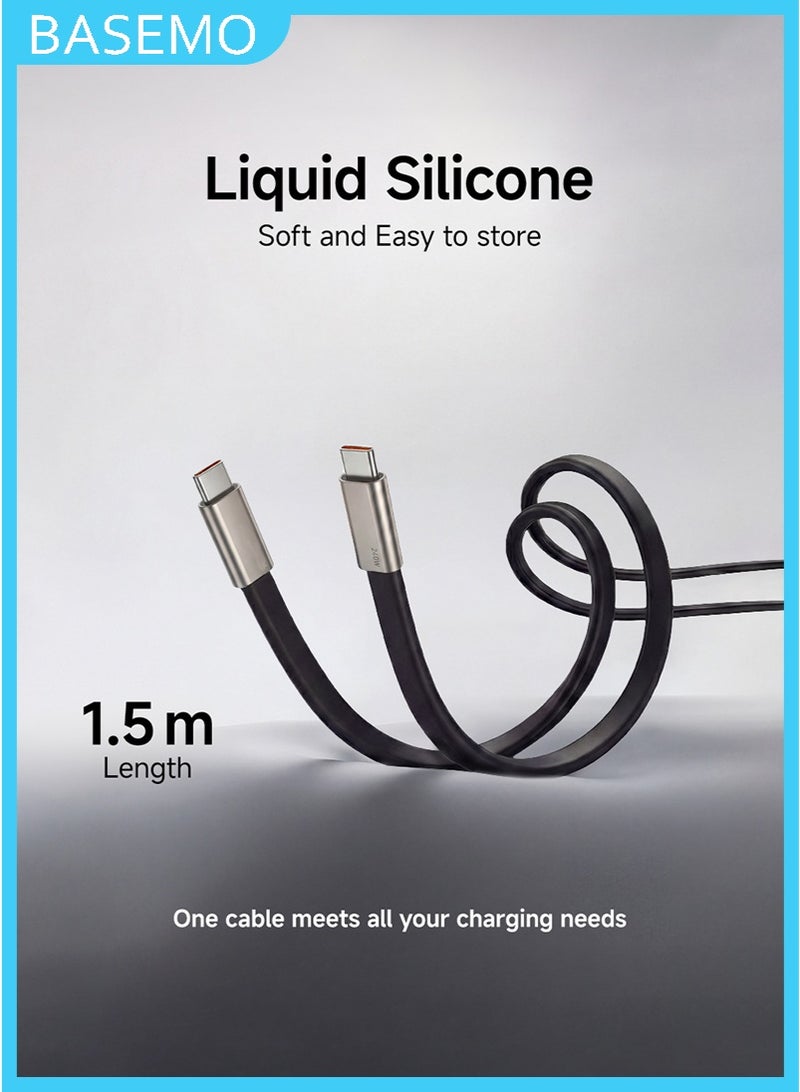 BASEMO 2-in-1 Folding Phone Stand with Type-C to Type-C 240W Fast Charging Cable. Multi-angle adjustable phone stand compatible with iPhone 15/16/17 series, Samsung S24/S23, Google Pixel 8/7, iPad Pro, and other USB-C devices (Orange). - Image 5