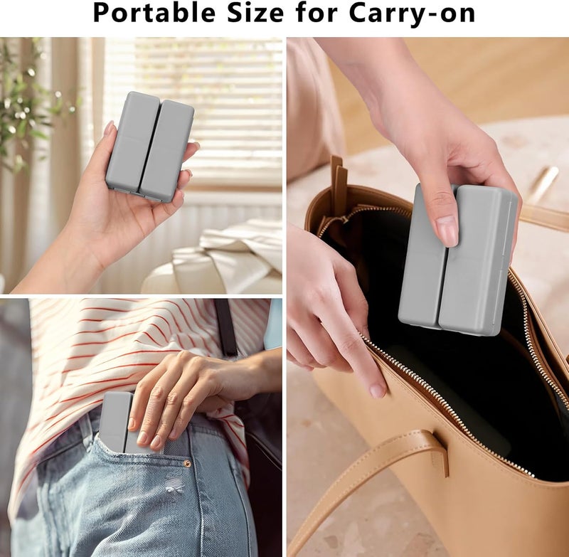 FYY Daily Pill Organizer, 7 Compartments Portable Pill Case Travel Pill Organizer,[Folding Design]Pill Box for Purse Pocket to Hold Vitamins,Cod Liver Oil,Supplements and Medication-Grey - Image 5