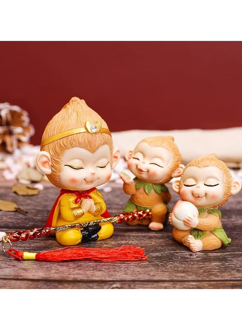 عام تمثال ملك القرد 5 قطع - تمثال ملك القرد القابل للتحصيل - شخصية قرد لطيفة - ديكور منزل - تمثال ملك القرد - تمثال شخصية ملك القرد - هدية رائعة - مادة الراتينج - Image 4