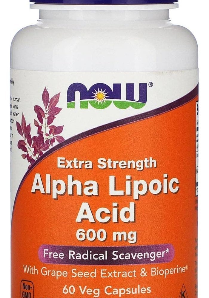 NOW Foods Alpha Lipoic Acid 600 mg with Grape Seed Extract - Image 1