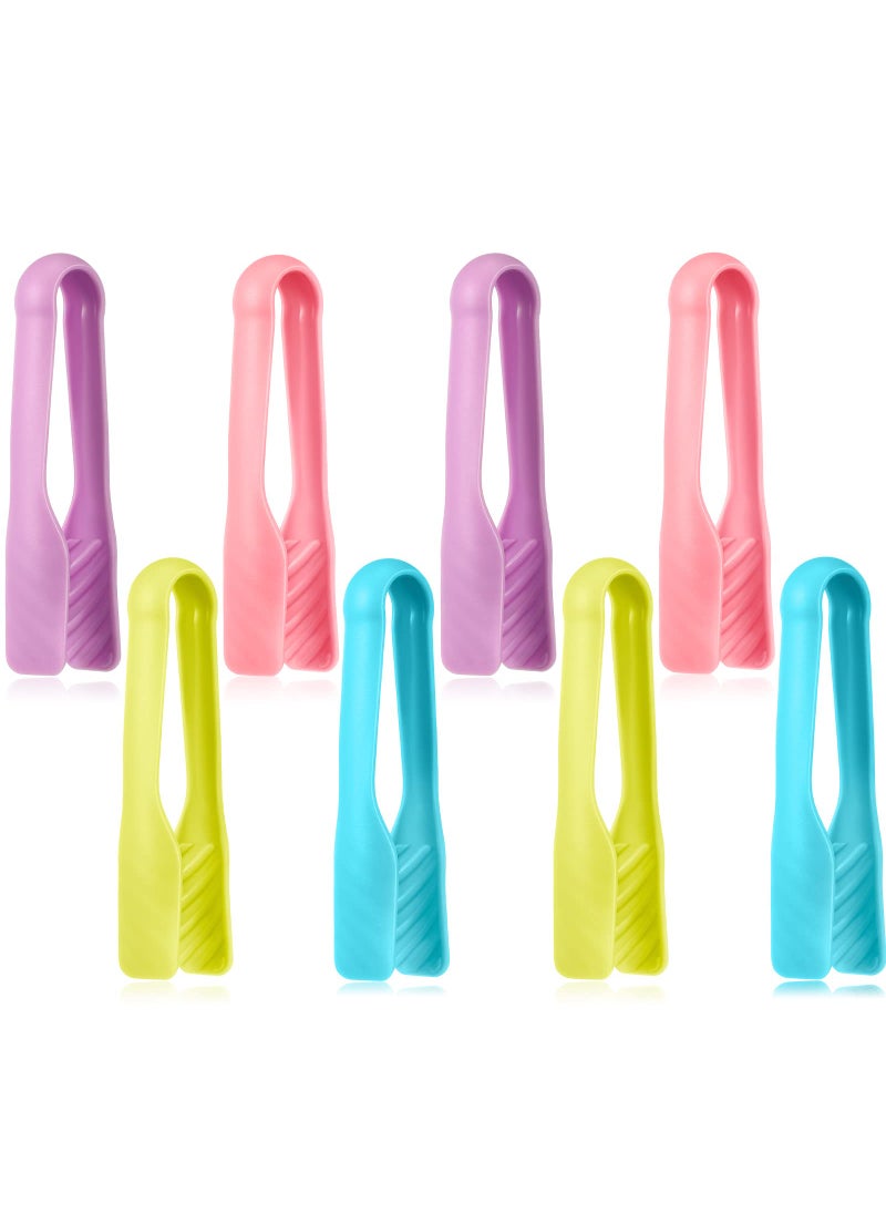 Chengu CHENGU 8 Pieces Multi Colored Set of Tongs Mini Plastic Cooking Tongs Tweezers Kids Adults for Serving Baking Grilling Salad and More6 Inch 