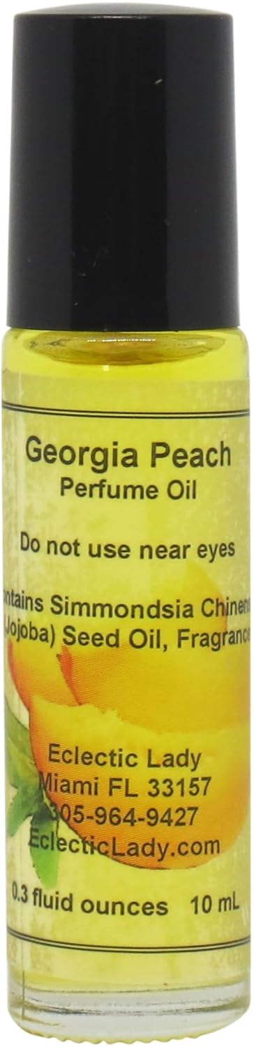 زيت عطر الخوخ الجورجي 03 أونصة عطر محمول برول أون برائحة تدوم طويلاً مع زيوت أساسية رائعة وزيت جوجوبا للاستخدام اليومي