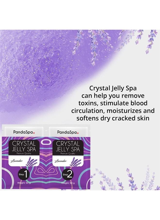 Pandaspa - Crystal Jelly for Pedicure Spa Foot Bath Soak and exfoliate tired feet - Lavender (6 Sets) - Image 1