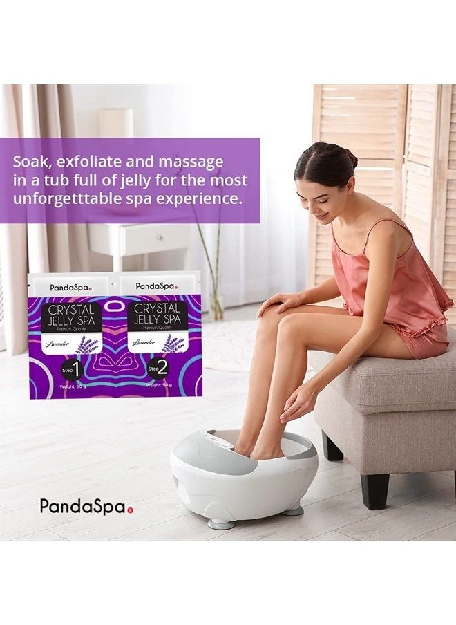 Pandaspa - Crystal Jelly for Pedicure Spa Foot Bath Soak and exfoliate tired feet - Lavender (6 Sets) - Image 1