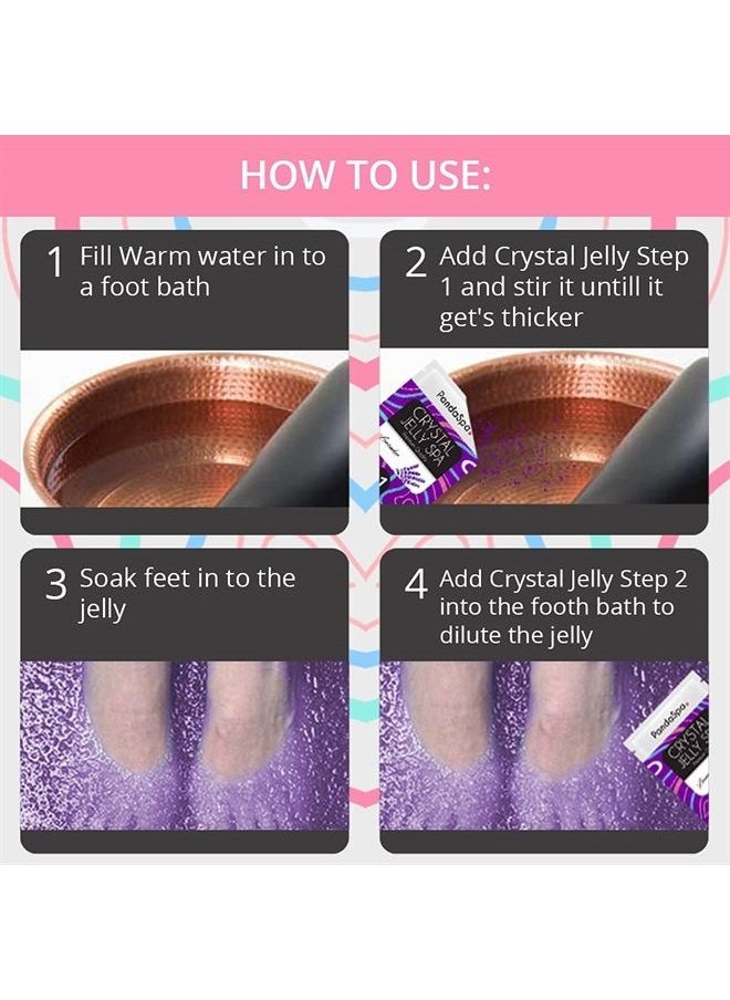 Pandaspa - Crystal Jelly for Pedicure Spa Foot Bath Soak and exfoliate tired feet - Lavender (6 Sets) - Image 1